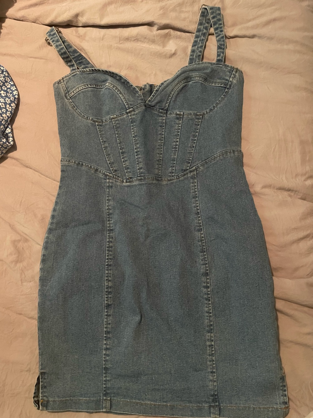 Denim Bustier Dress - Blue